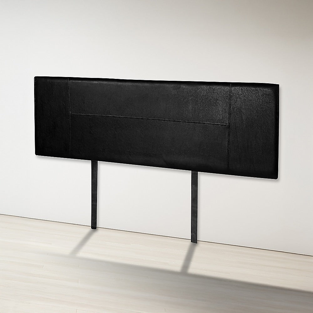 Rosewood stitched bed head in black for a queen bed