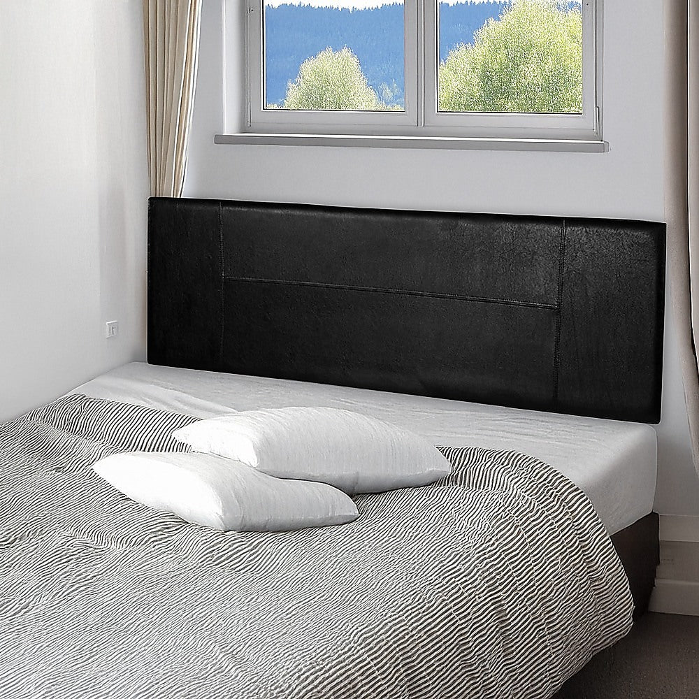 Rosewood stitched bed head in black for a queen bed