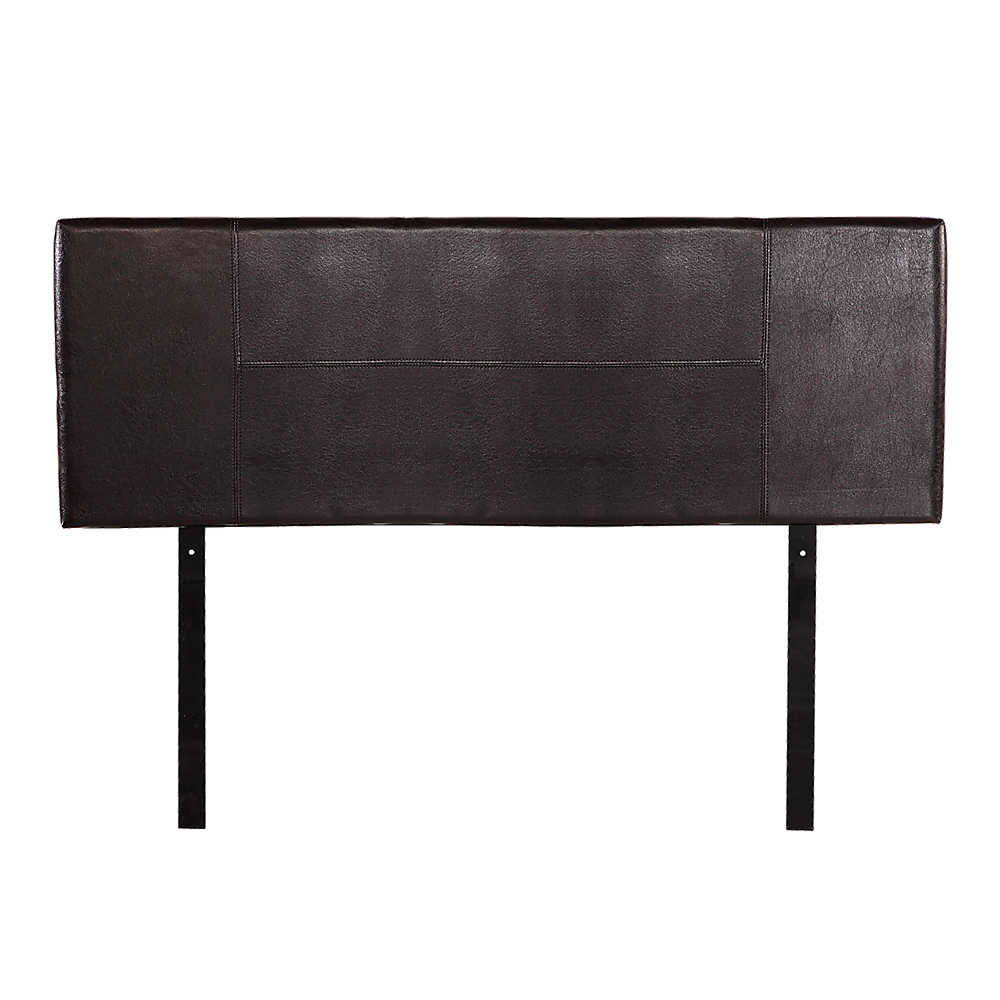 Rosewood stitched bed head in brown for a queen bed