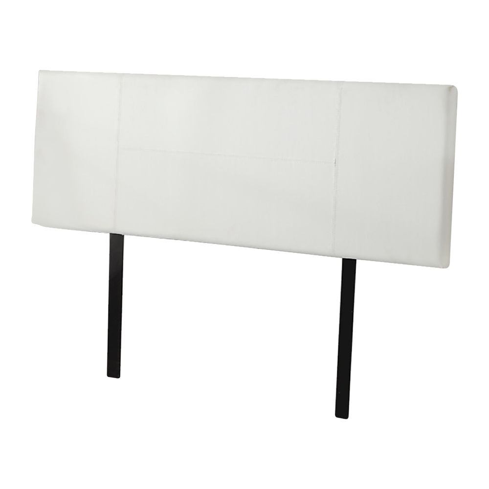 Rosewood stitched bed head in white for a queen bed