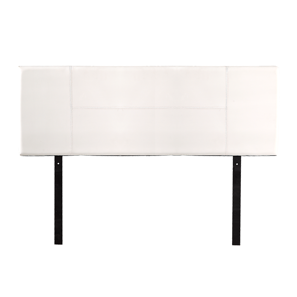Rosewood stitched bed head in white for a queen bed