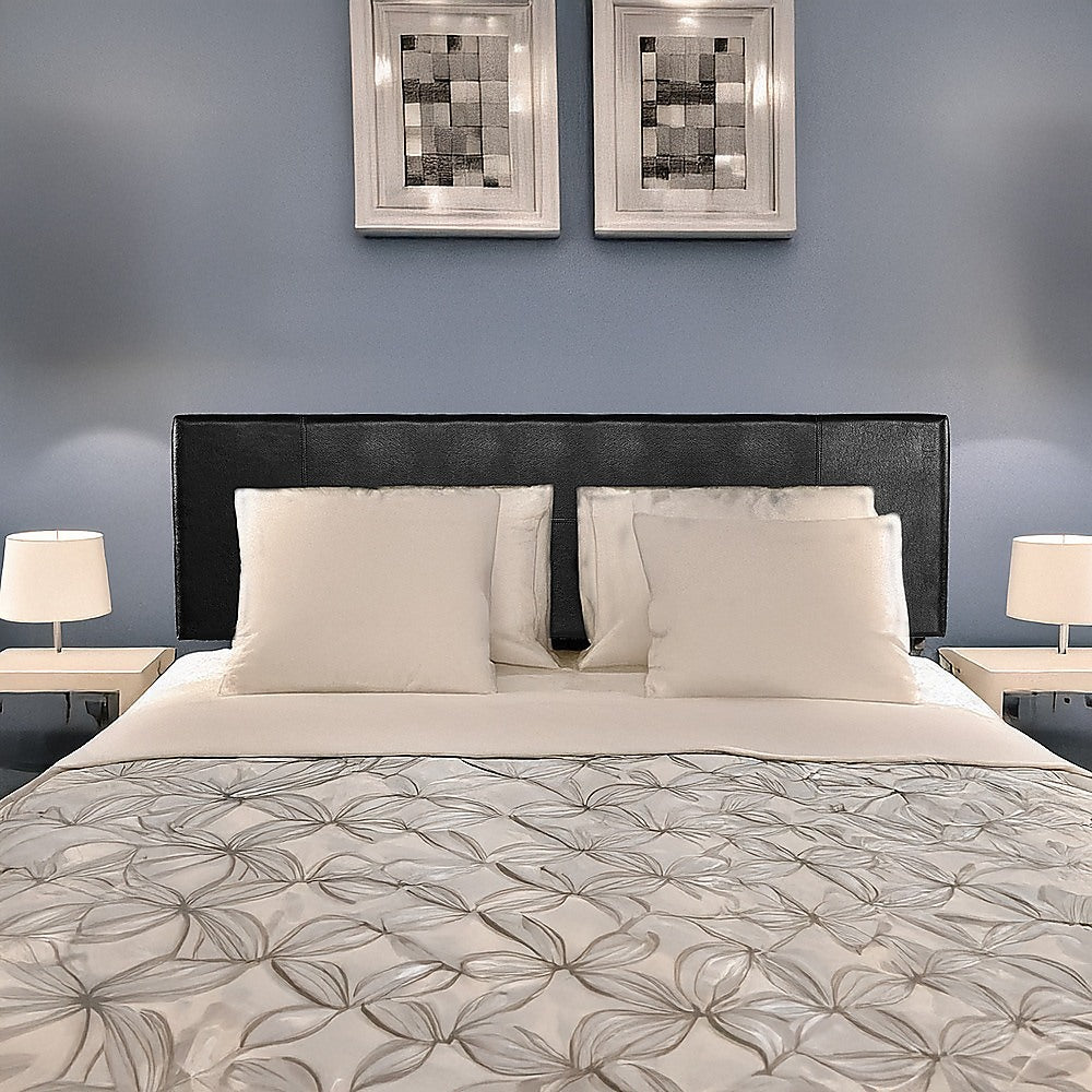 Rosewood stitched bed head in black for a king bed