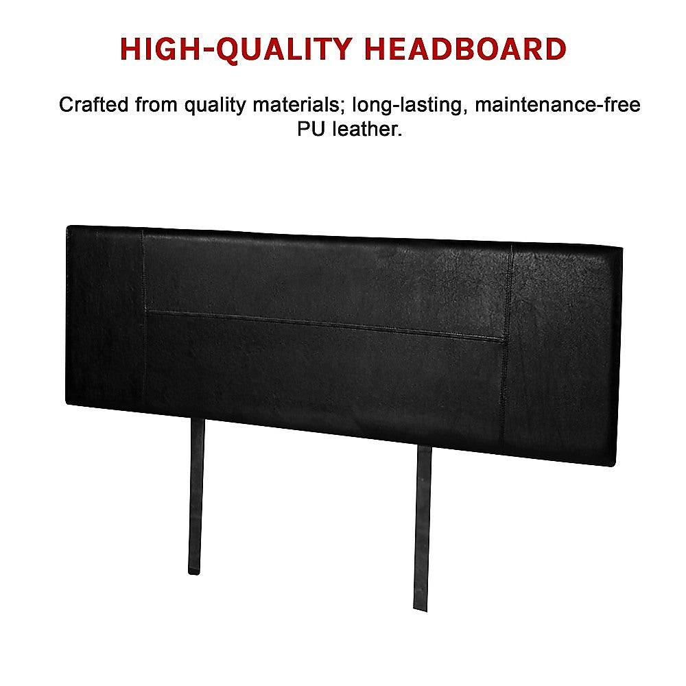 Rosewood stitched bed head in black for a king bed
