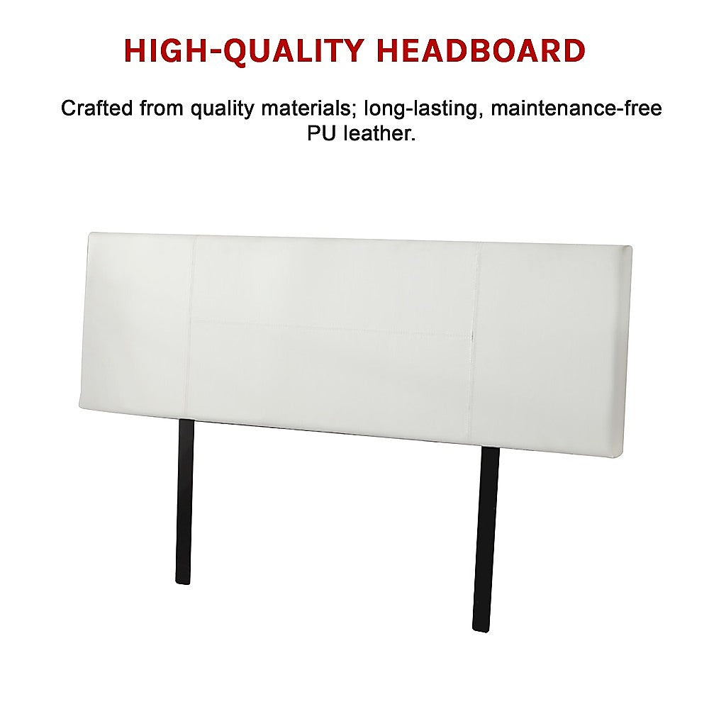 Rosewood stitched bed head in white for a king bed