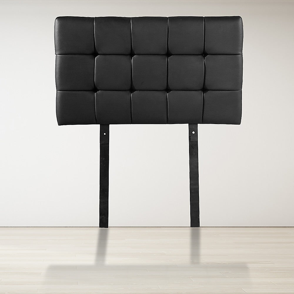 Mannus tufted bed head in black for a single bed