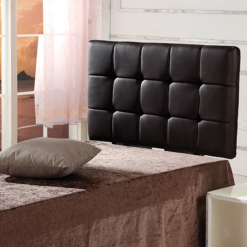 Mannus tufted bed head in black for a single bed