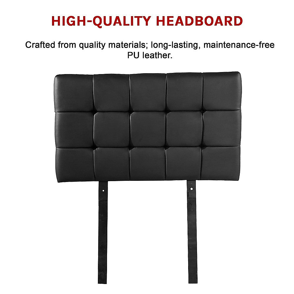 Mannus tufted bed head in black for a single bed