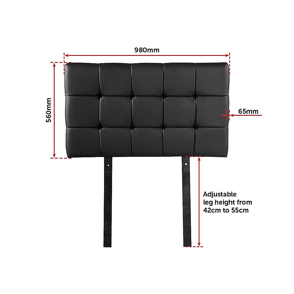 Mannus tufted bed head in black for a single bed