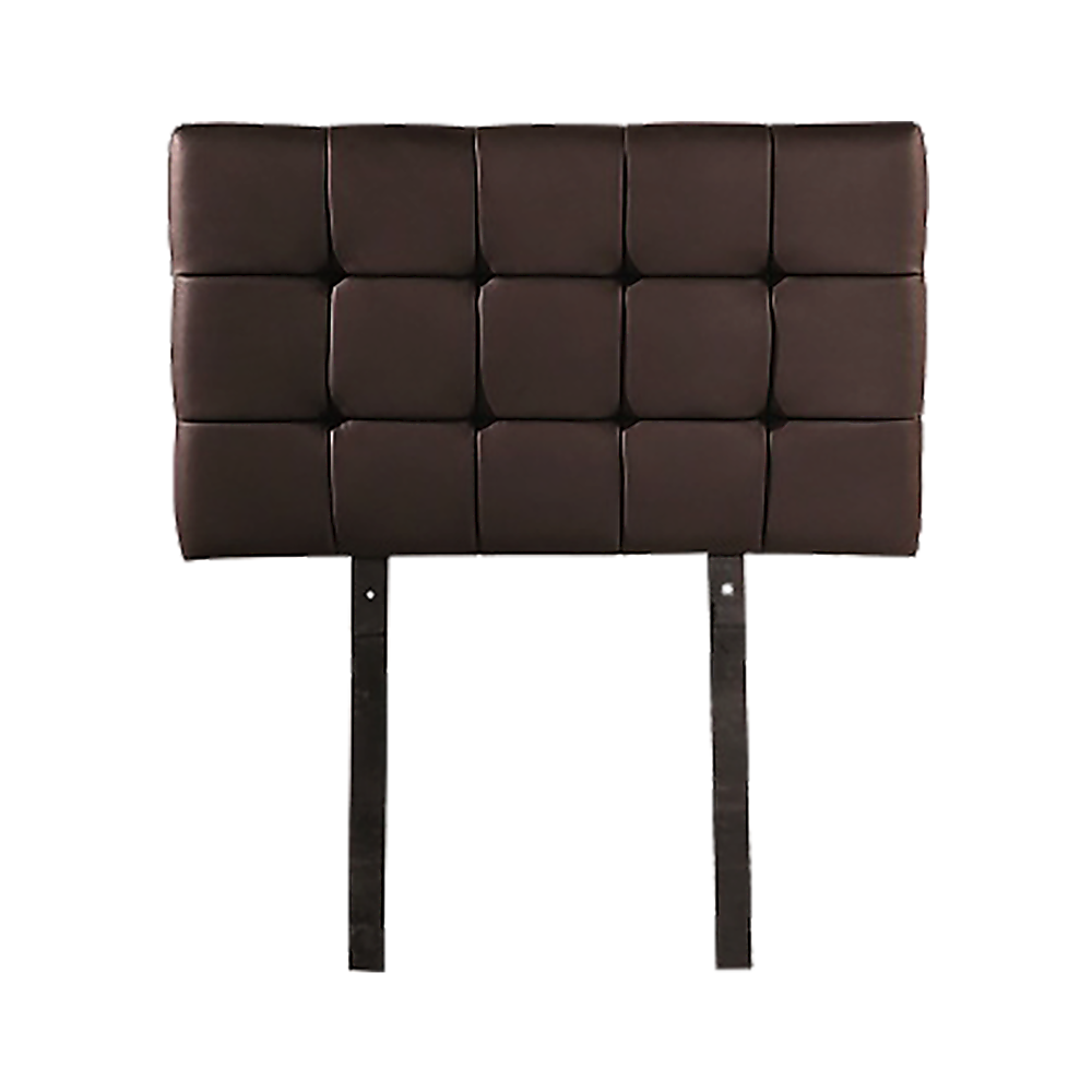 Mannus tufted bed head in brown for a single bed