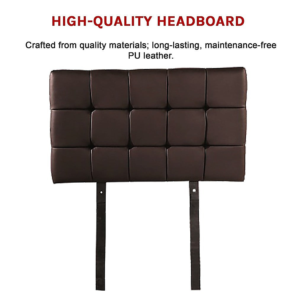 Mannus tufted bed head in brown for a single bed