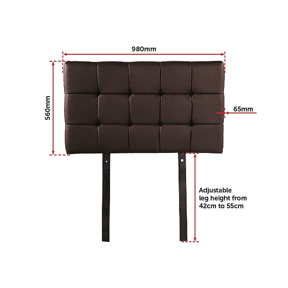 Mannus tufted bed head in brown for a single bed