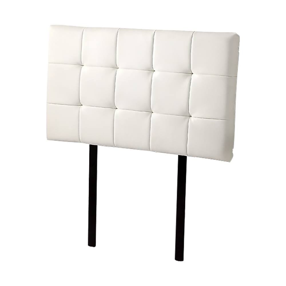 Mannus tufted bed head in white for a single bed