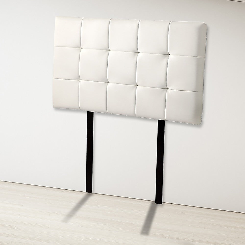 Mannus tufted bed head in white for a single bed