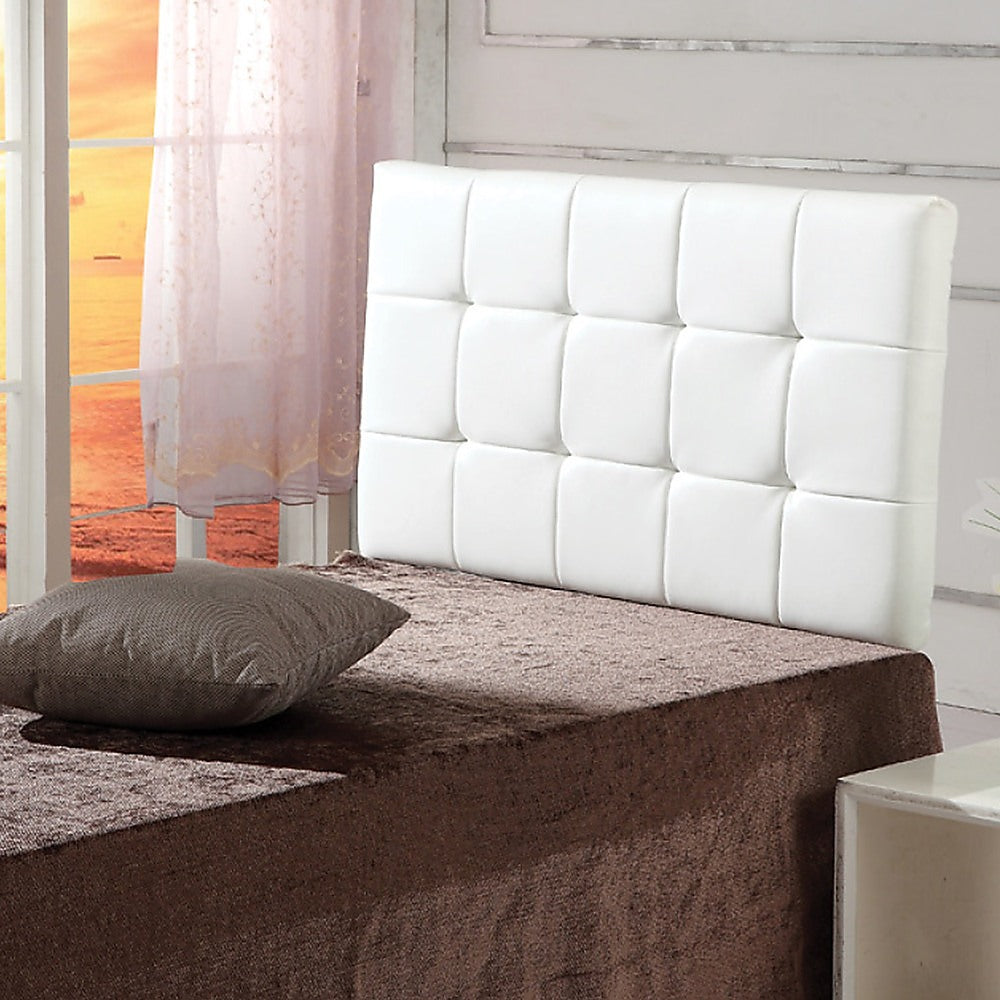 Mannus tufted bed head in white for a single bed