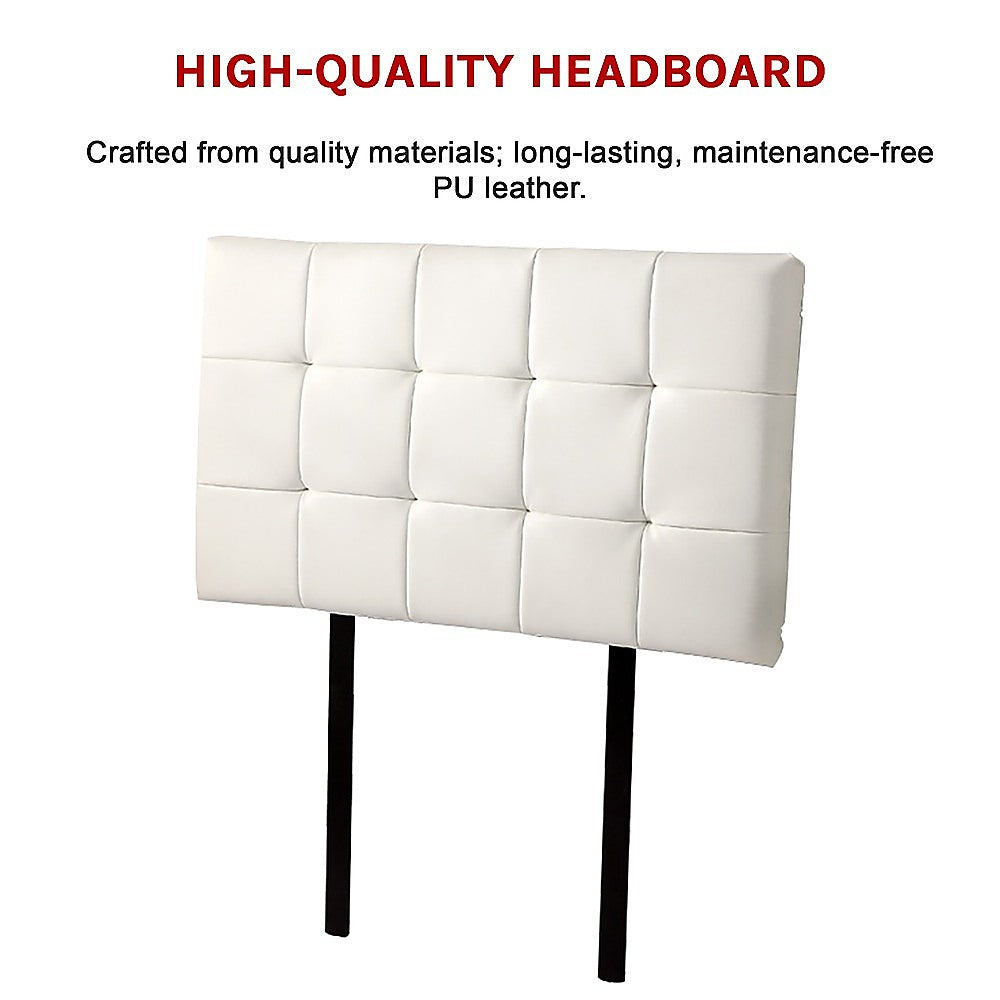 Mannus tufted bed head in white for a single bed