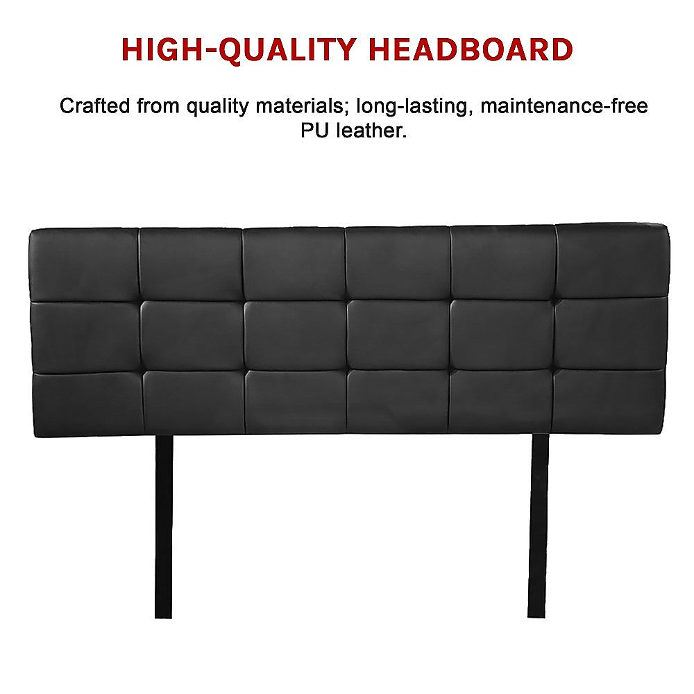 Mannus tufted bed head in black for a double bed