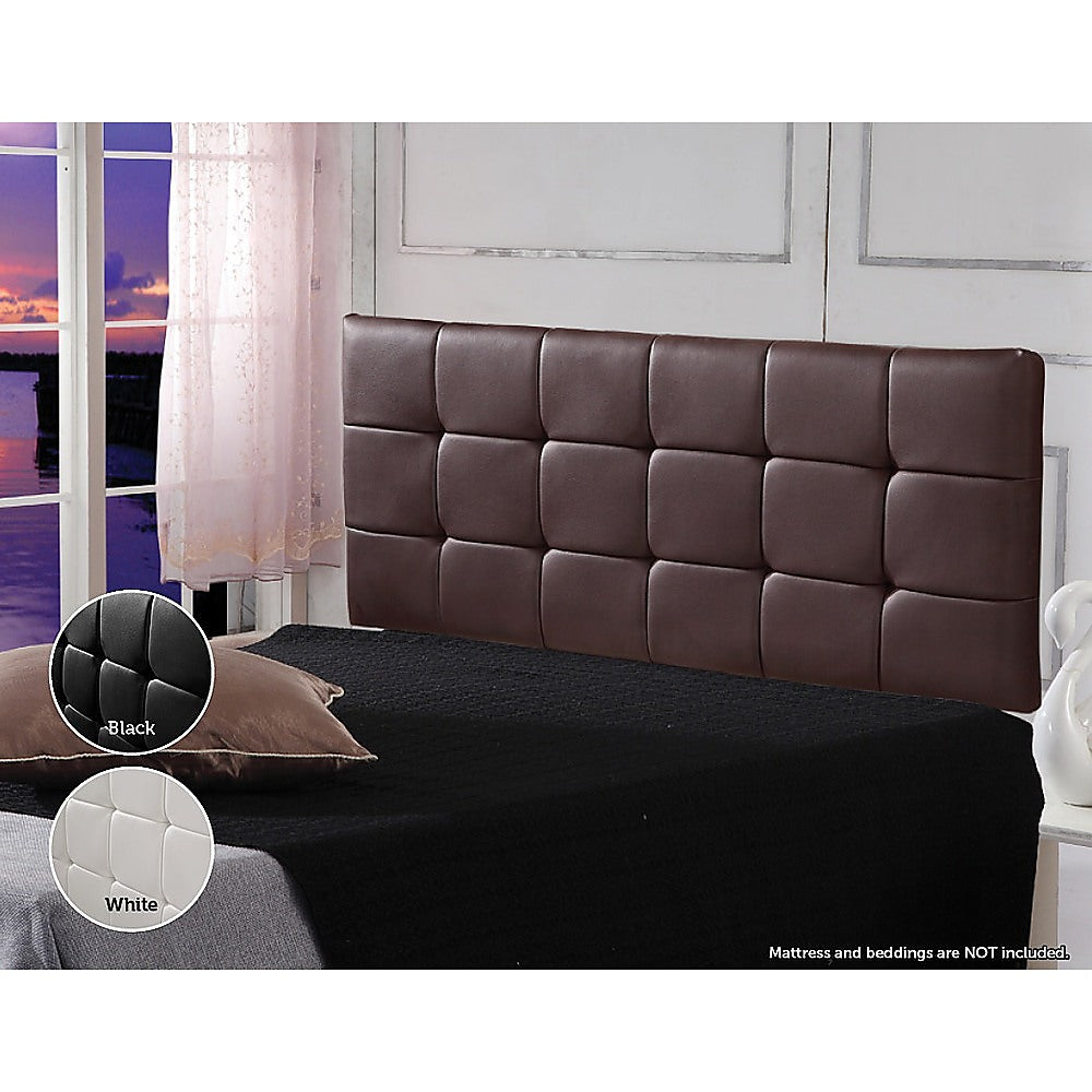 Mannus tufted bed head in brown for a double bed