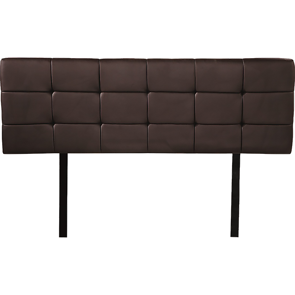 Mannus tufted bed head in brown for a double bed