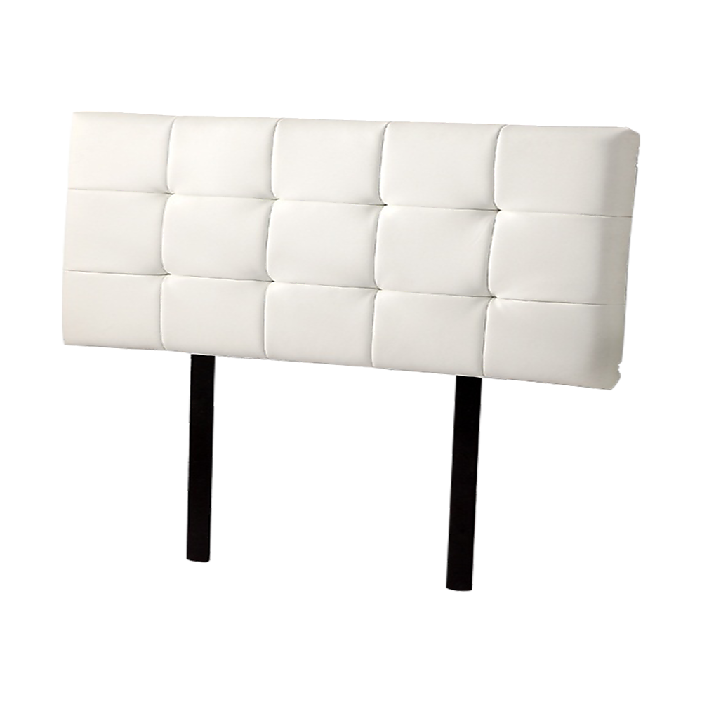 Mannus tufted bed head in white for a double bed