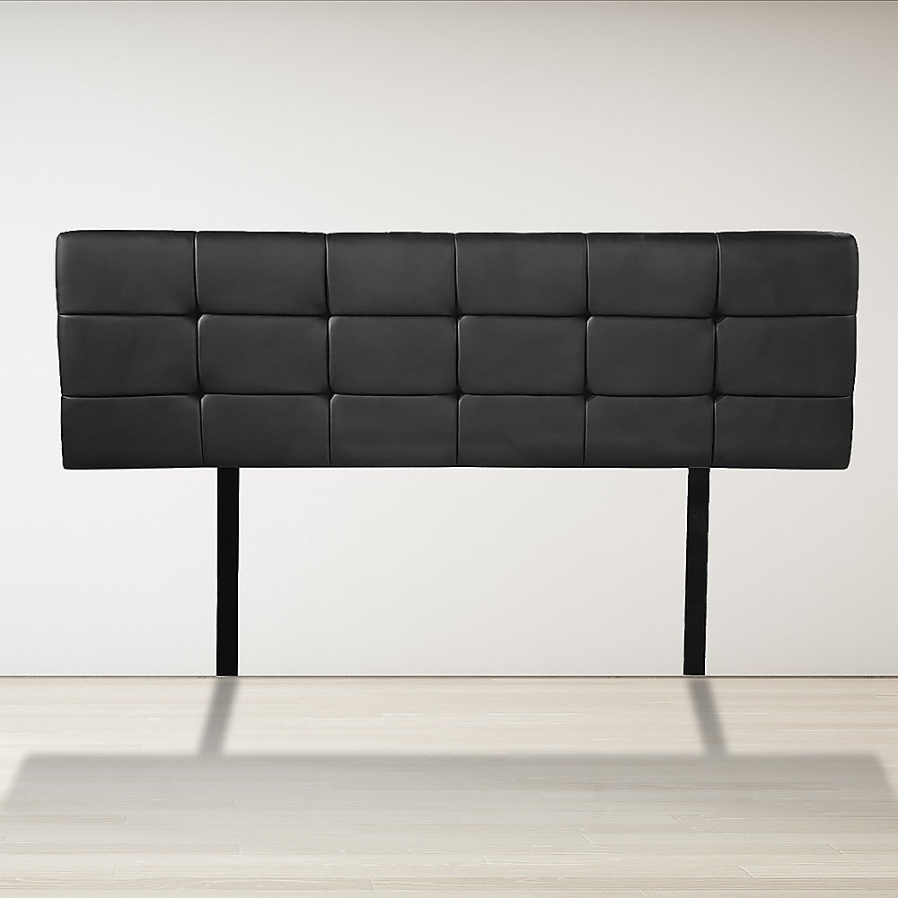 Mannus tufted bed head in black for a queen bed