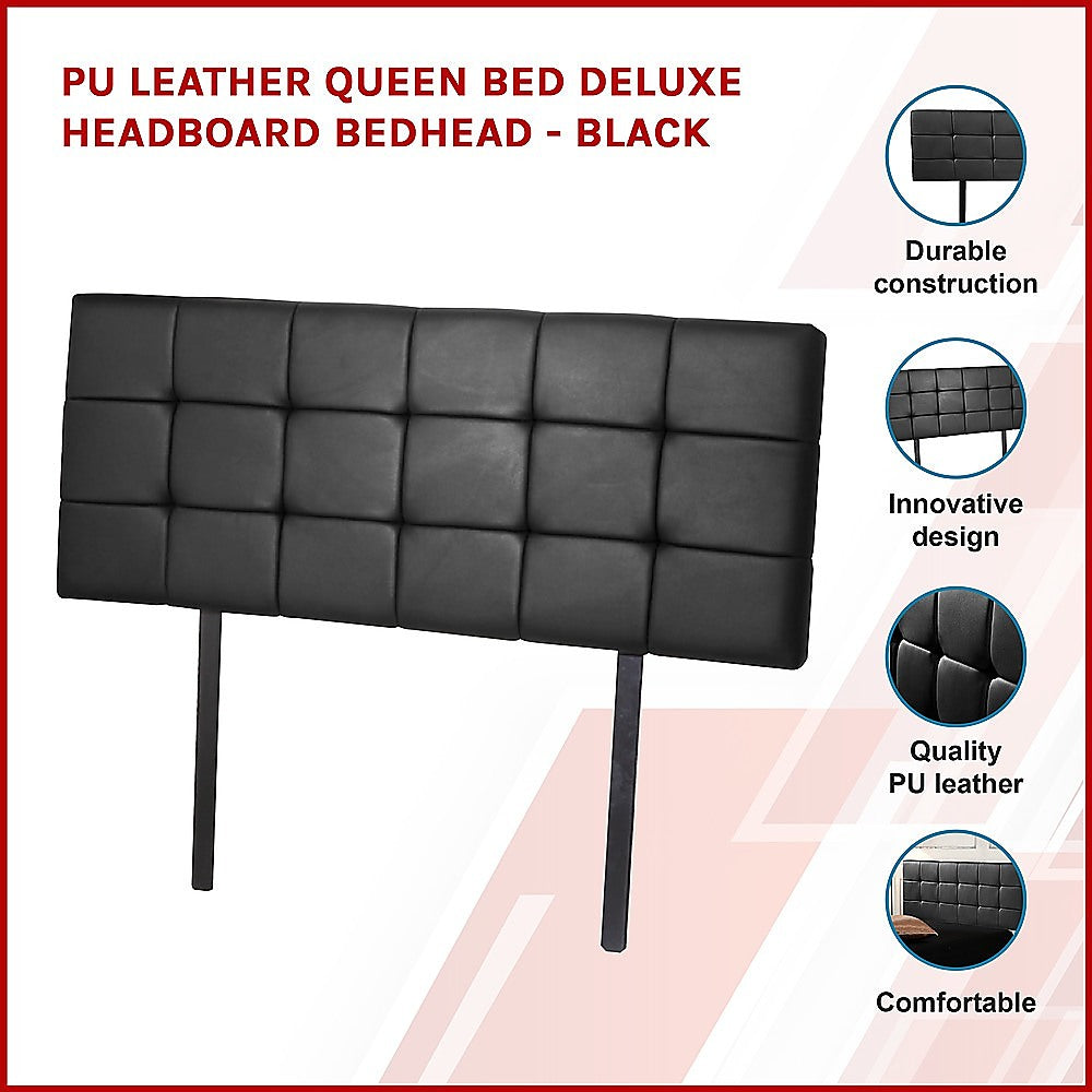 Mannus tufted bed head in black for a queen bed
