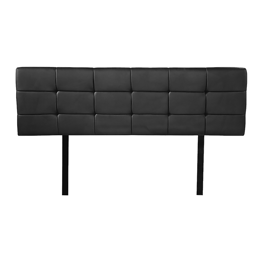 Mannus tufted bed head in black for a queen bed