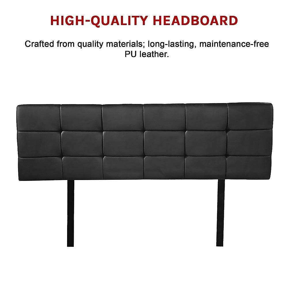 Mannus tufted bed head in black for a queen bed