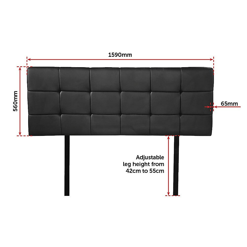 Mannus tufted bed head in black for a queen bed