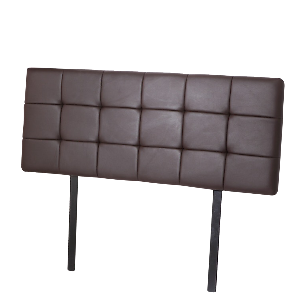 Mannus tufted bed head in brown for a queen bed