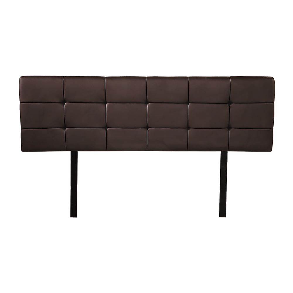 Mannus tufted bed head in brown for a queen bed