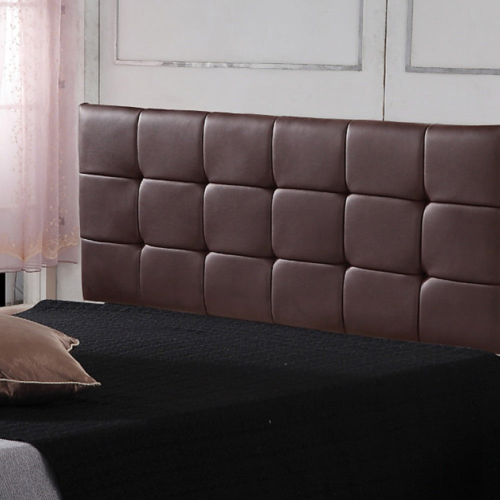 Mannus tufted bed head in brown for a queen bed