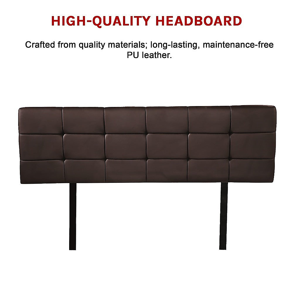 Mannus tufted bed head in brown for a queen bed