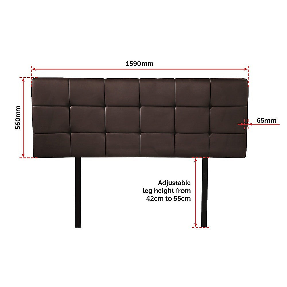 Mannus tufted bed head in brown for a queen bed