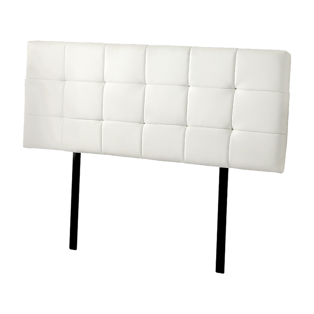 Mannus tufted bed head in white for a queen bed