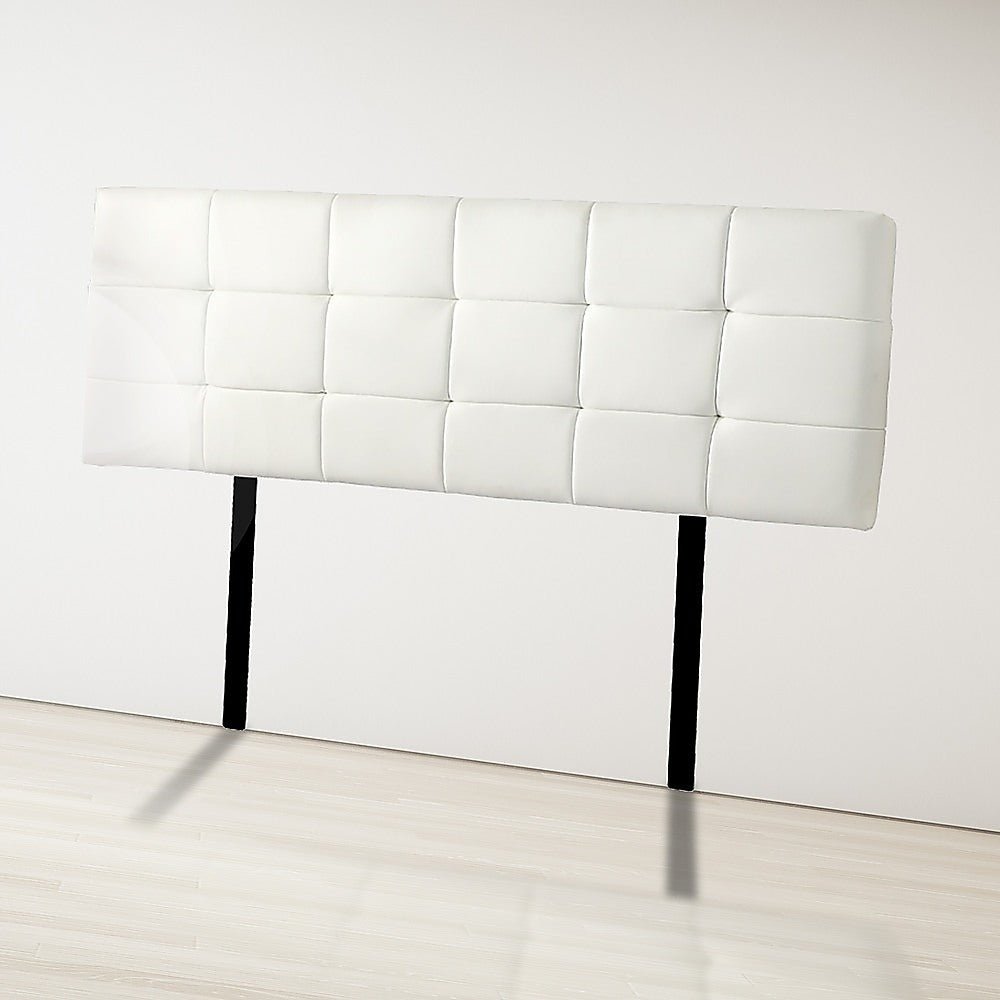 Mannus tufted bed head in white for a queen bed