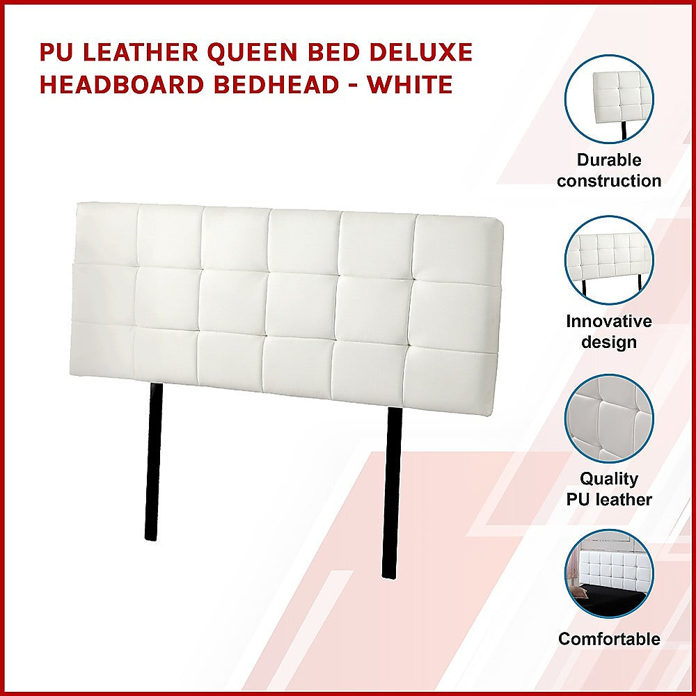 Mannus tufted bed head in white for a queen bed