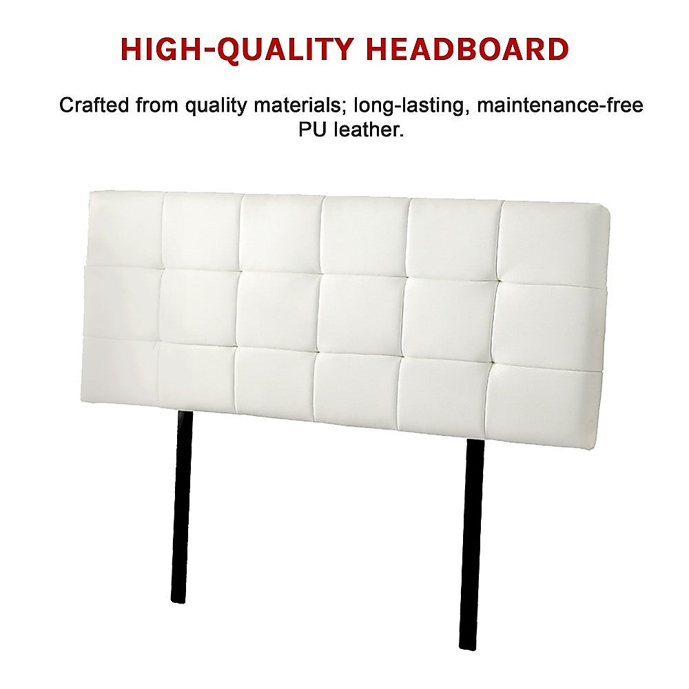 Mannus tufted bed head in white for a queen bed