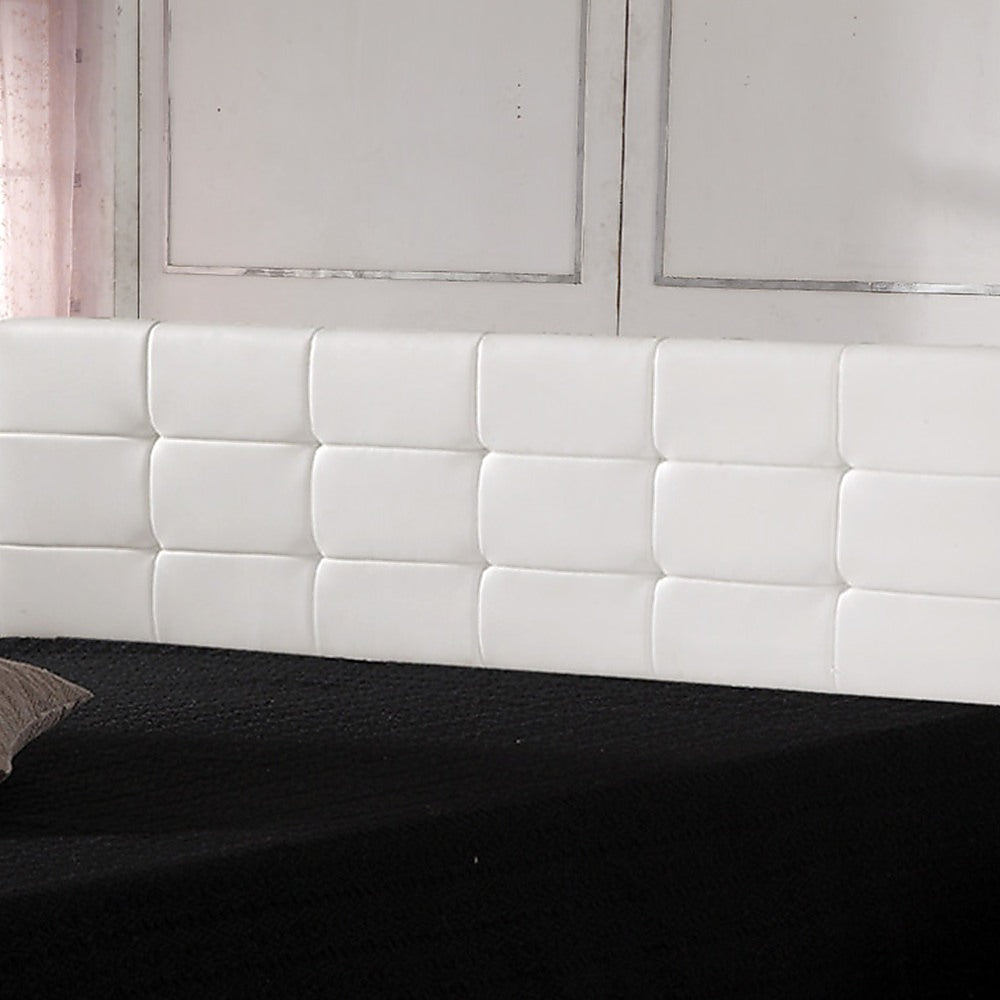 Mannus tufted bed head in white for a king bed