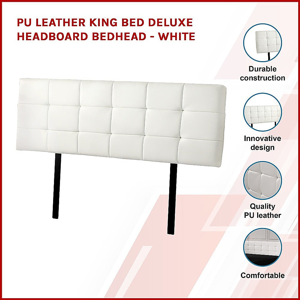 Mannus tufted bed head in white for a king bed