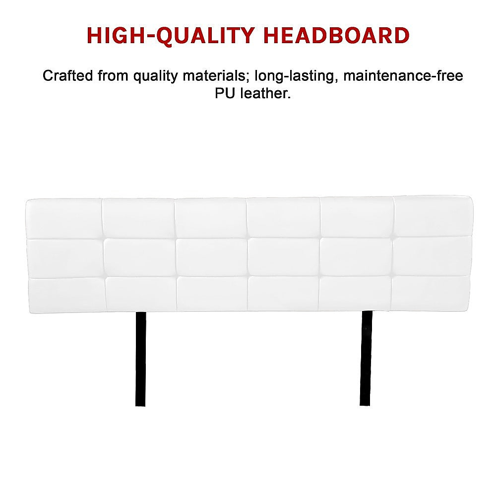Mannus tufted bed head in white for a king bed