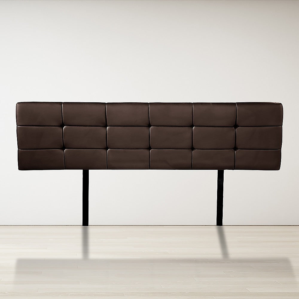 Mannus tufted bed head in brown for a king bed