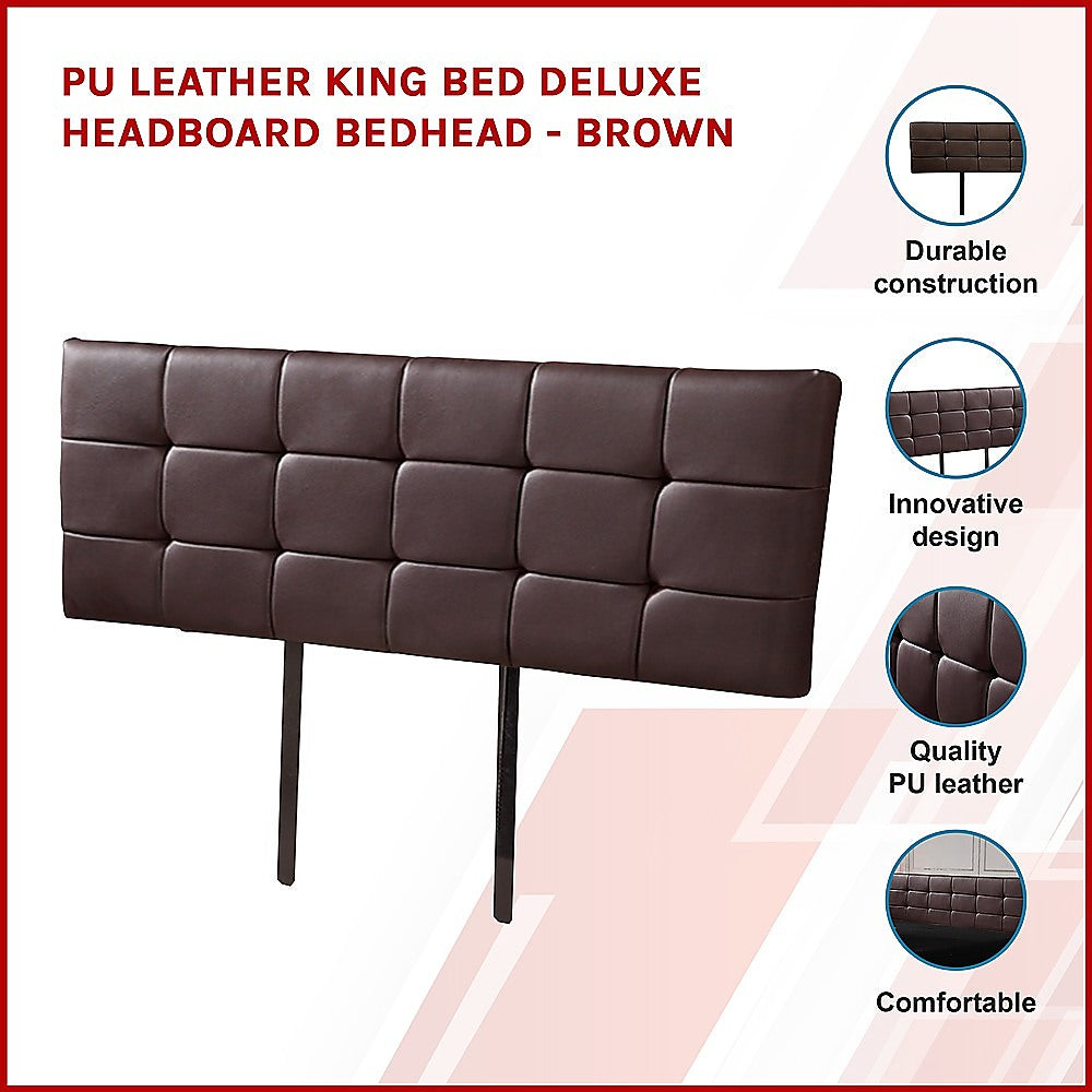 Mannus tufted bed head in brown for a king bed