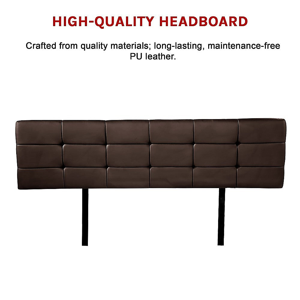 Mannus tufted bed head in brown for a king bed