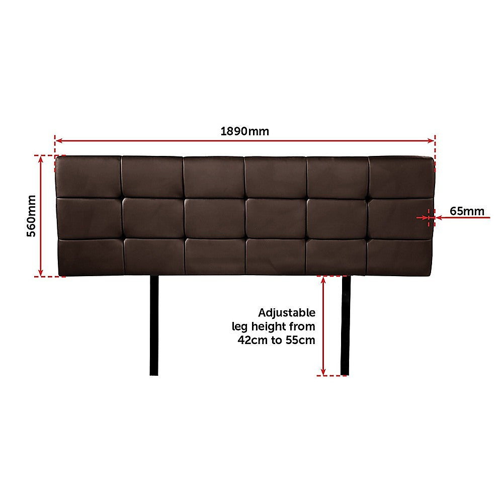 Mannus tufted bed head in brown for a king bed