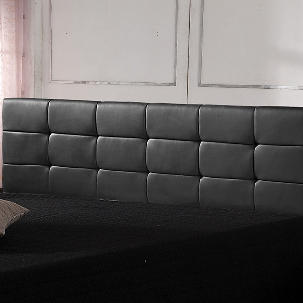 Mannus tufted bed head in black for a king bed