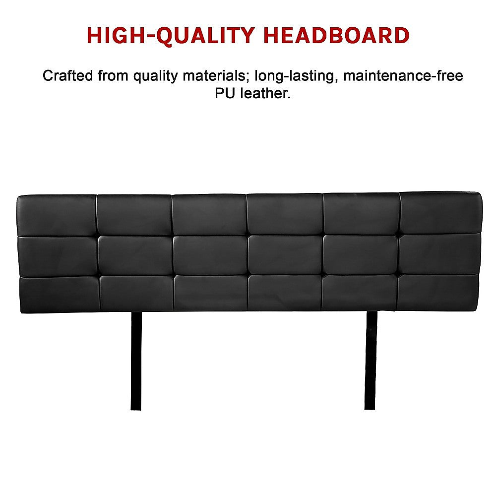 Mannus tufted bed head in black for a king bed