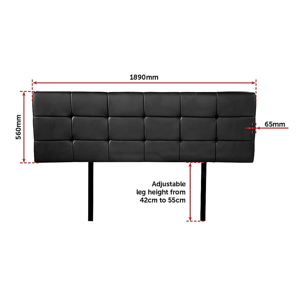 Mannus tufted bed head in black for a king bed