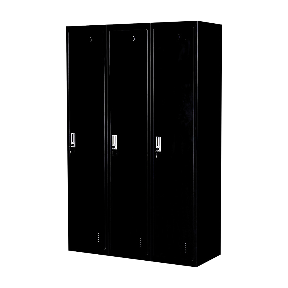 3-Door Side-by-Side Steel Storage Locker in Black - image 1