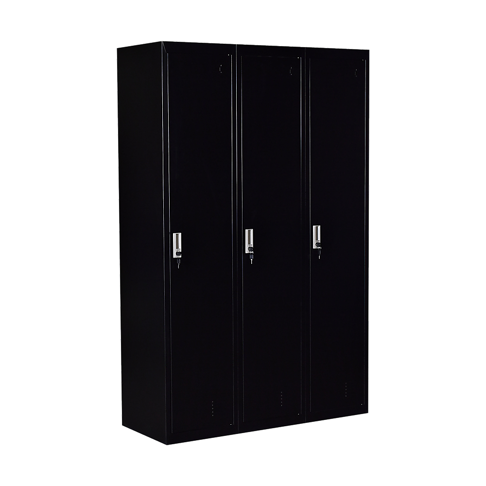 3-Door Side-by-Side Steel Storage Locker in Black - image 4