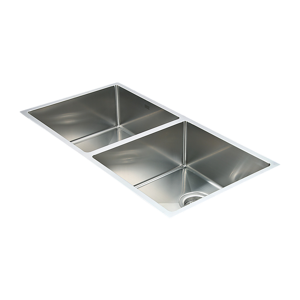 Handmade stainless steel double bowl kitchen sink 865x440mm